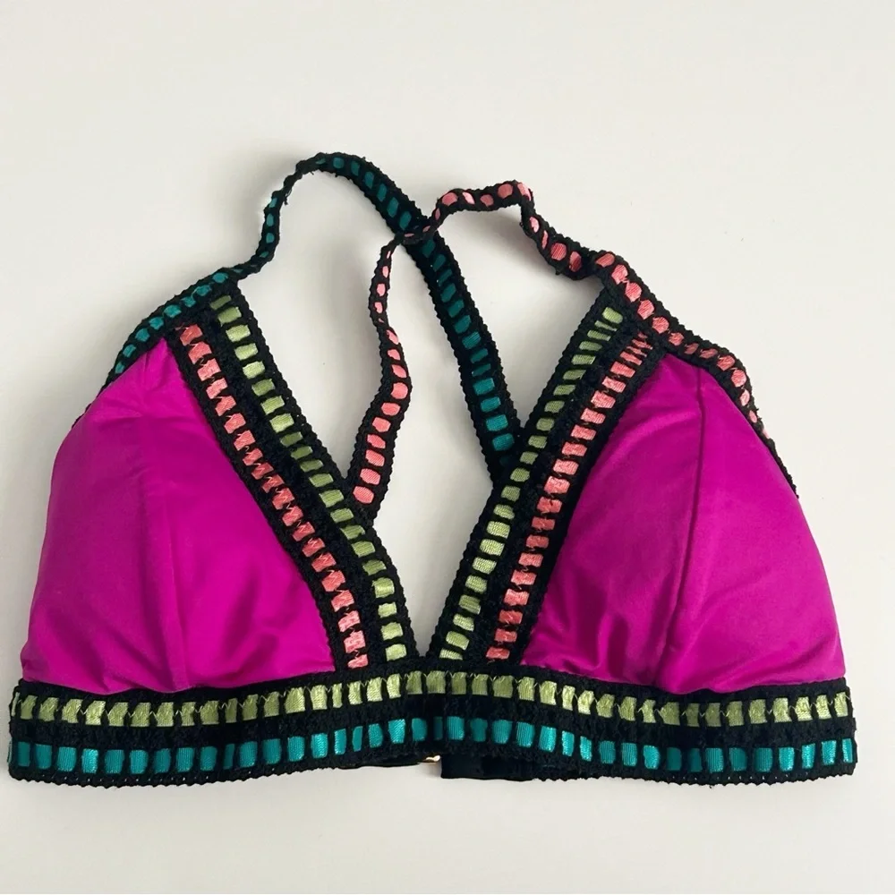 La Blanca Multicolor Triangle Bikini Top | Size 6